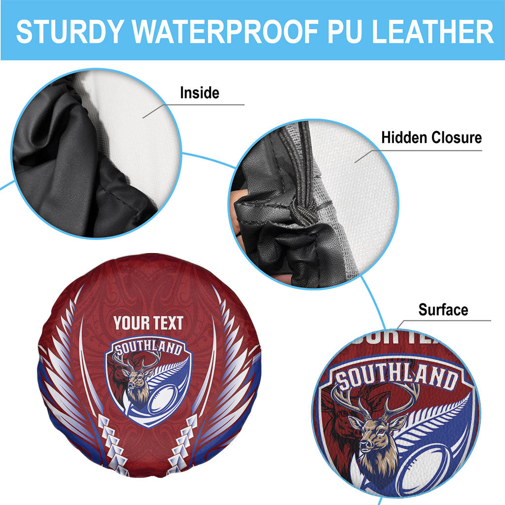 Southland 2026 Rugby Custom Spare Tire Cover NZ Maori Silver Fern LT14 - Polynesian Pride
