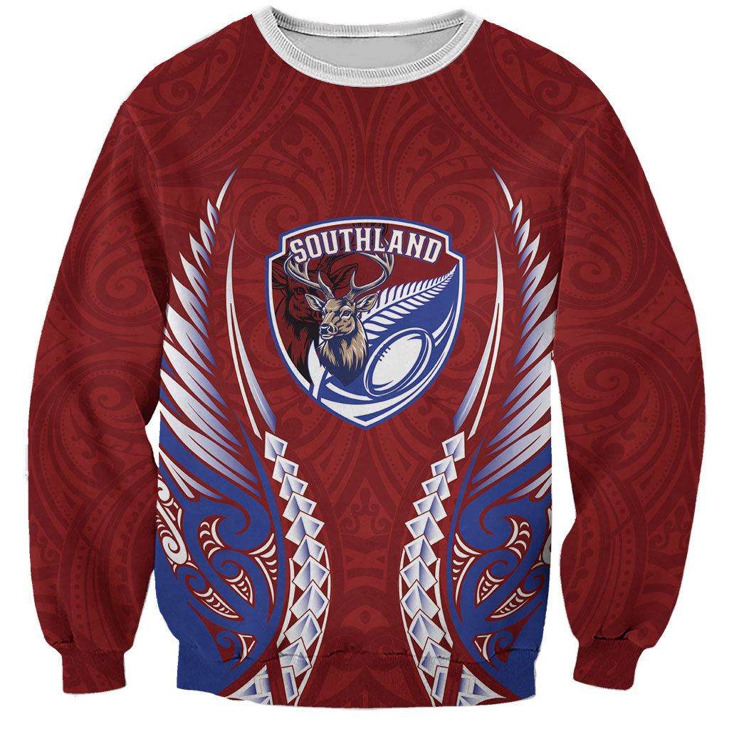 Southland 2026 Rugby Custom Sweatshirt NZ Maori Silver Fern LT14 Unisex Maroon - Polynesian Pride