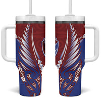 Southland 2026 Rugby Custom Tumbler With Handle NZ Maori Silver Fern LT14 One Size: 40 oz Maroon - Polynesian Pride