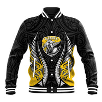 Taranaki 2026 Rugby Custom Baseball Jacket NZ Maori Silver Fern LT14 Unisex Black - Polynesian Pride