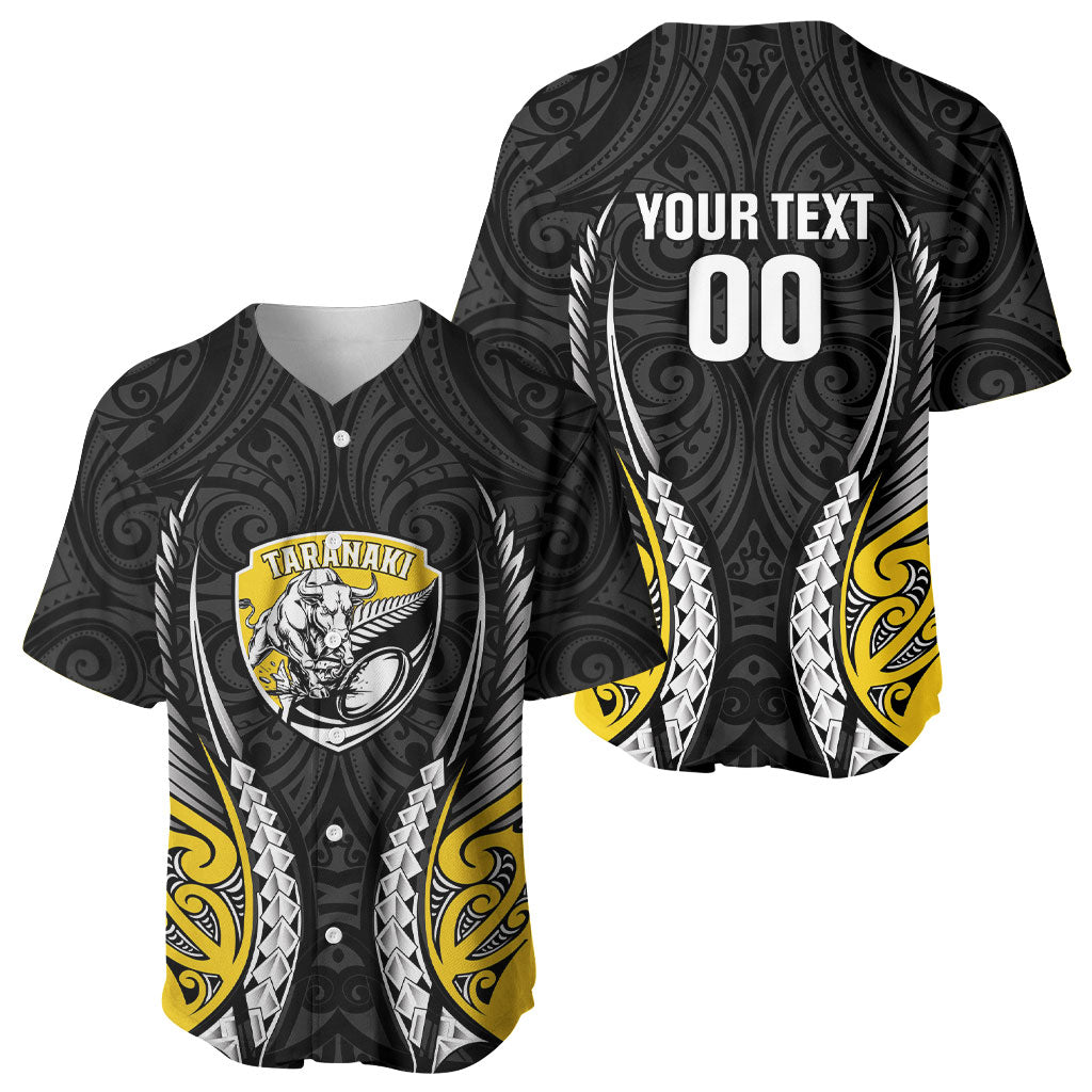 Taranaki 2026 Rugby Custom Baseball Jersey NZ Maori Silver Fern LT14 - Polynesian Pride