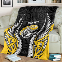 Taranaki 2026 Rugby Custom Blanket NZ Maori Silver Fern LT14 - Polynesian Pride