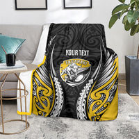 Taranaki 2026 Rugby Custom Blanket NZ Maori Silver Fern LT14 - Polynesian Pride