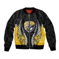 Taranaki 2026 Rugby Custom Bomber Jacket NZ Maori Silver Fern LT14 Unisex Black - Polynesian Pride