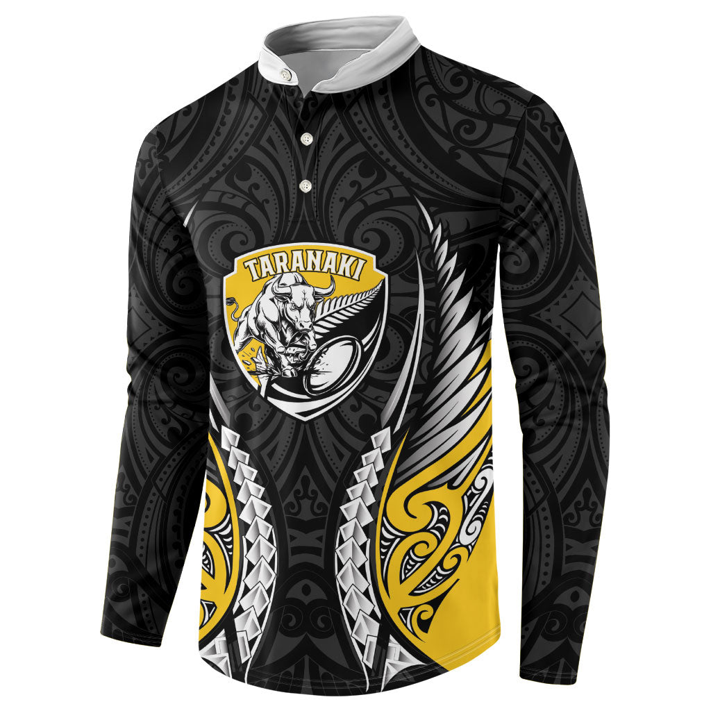 Taranaki 2026 Rugby Custom Button Sweatshirt NZ Maori Silver Fern LT14 - Polynesian Pride