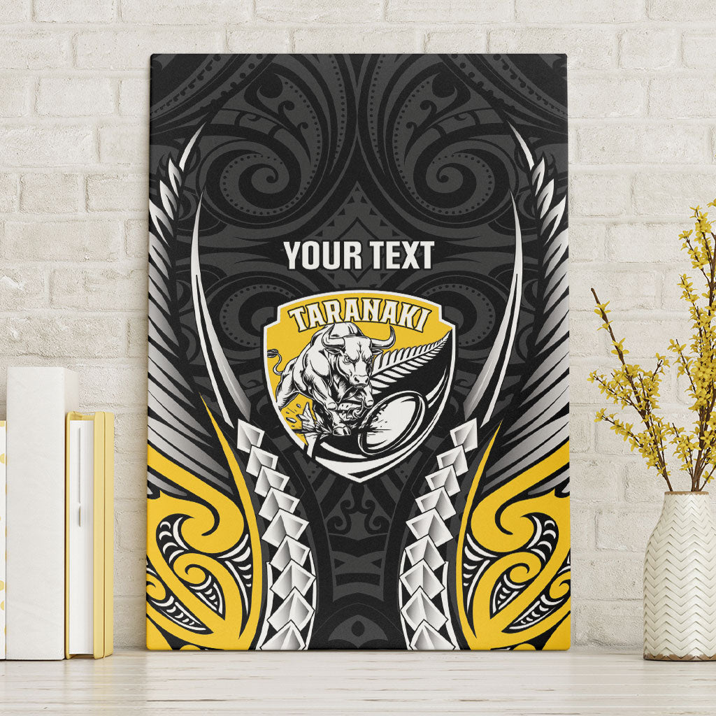 Taranaki 2026 Rugby Custom Canvas Wall Art NZ Maori Silver Fern LT14 Without Frame Black - Polynesian Pride