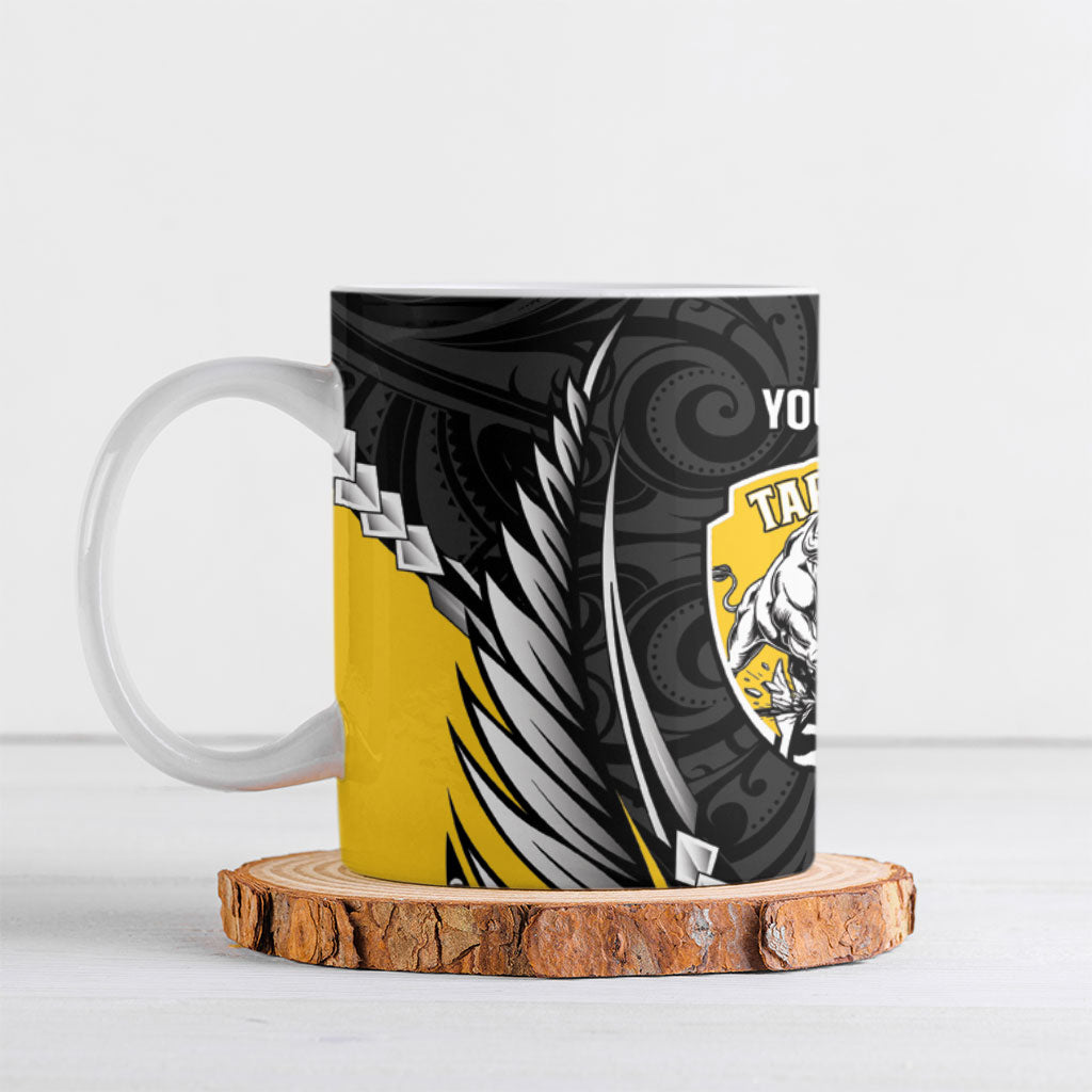 Taranaki 2026 Rugby Custom Ceramic Mug NZ Maori Silver Fern LT14 Black - Polynesian Pride