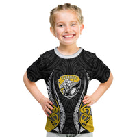 Taranaki 2026 Rugby Custom Kid T Shirt NZ Maori Silver Fern LT14 Black - Polynesian Pride
