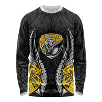 Taranaki 2026 Rugby Custom Long Sleeve Shirt NZ Maori Silver Fern LT14 Unisex Black - Polynesian Pride