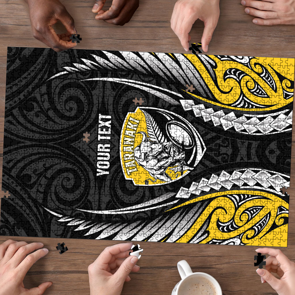 Taranaki 2026 Rugby Custom Puzzle NZ Maori Silver Fern LT14 - Polynesian Pride