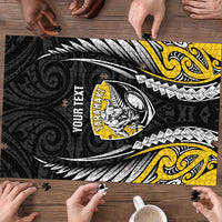 Taranaki 2026 Rugby Custom Puzzle NZ Maori Silver Fern LT14 - Polynesian Pride