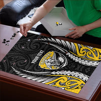Taranaki 2026 Rugby Custom Puzzle NZ Maori Silver Fern LT14 - Polynesian Pride