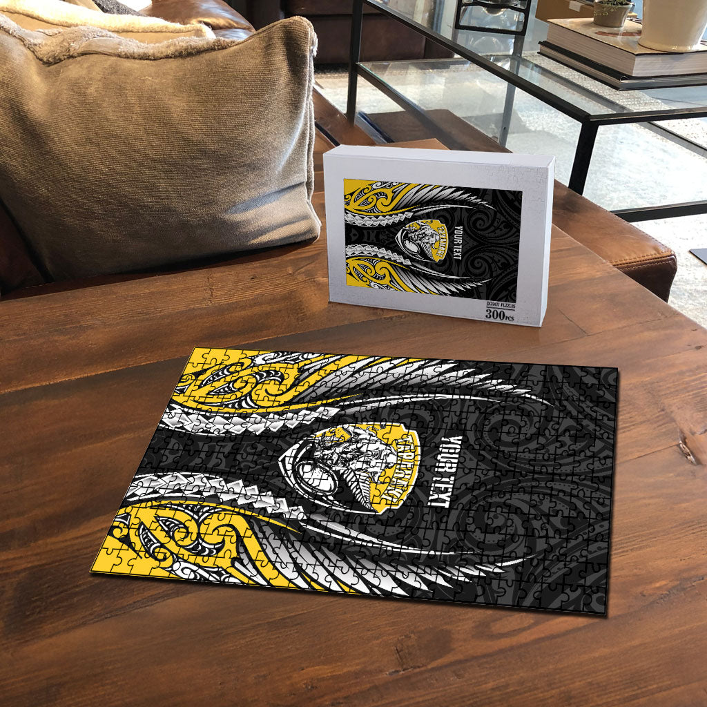 Taranaki 2026 Rugby Custom Puzzle NZ Maori Silver Fern LT14 - Polynesian Pride