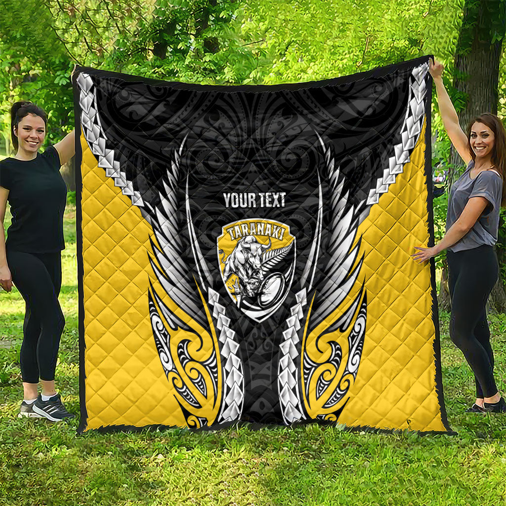Taranaki 2026 Rugby Custom Quilt NZ Maori Silver Fern LT14 - Polynesian Pride