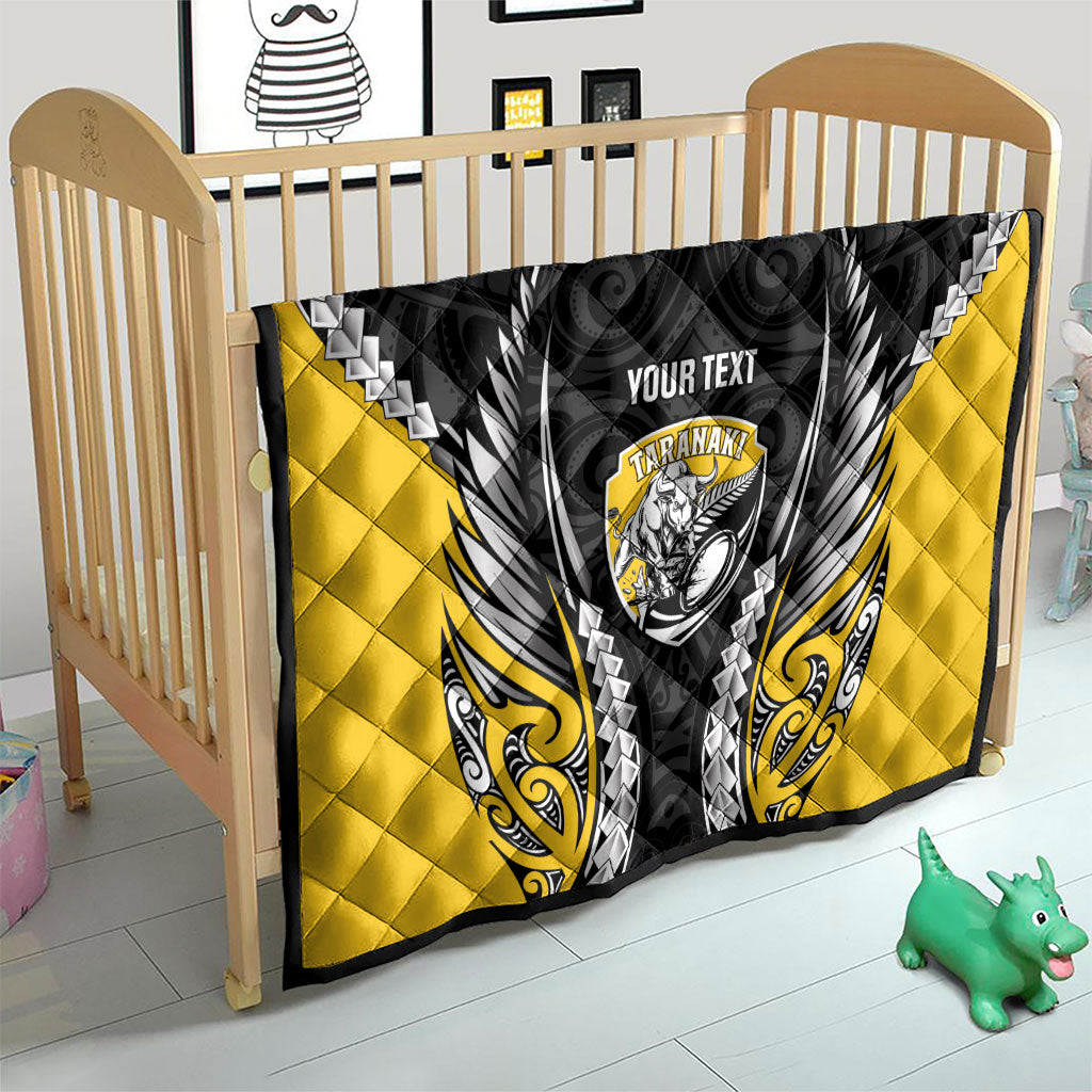 Taranaki 2026 Rugby Custom Quilt NZ Maori Silver Fern LT14 - Polynesian Pride