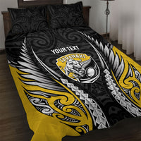 Taranaki 2026 Rugby Custom Quilt Bed Set NZ Maori Silver Fern LT14 Black - Polynesian Pride