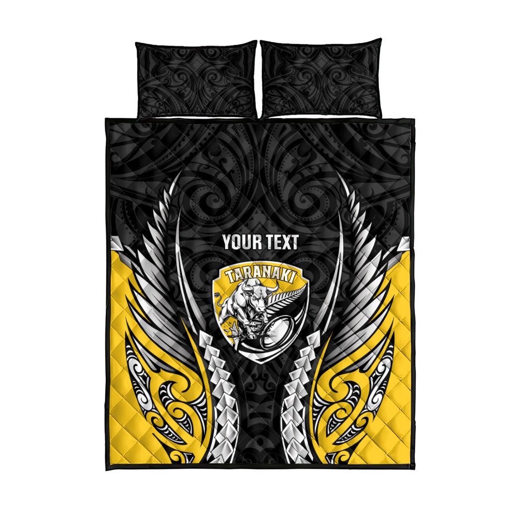 Taranaki 2026 Rugby Custom Quilt Bed Set NZ Maori Silver Fern LT14 - Polynesian Pride