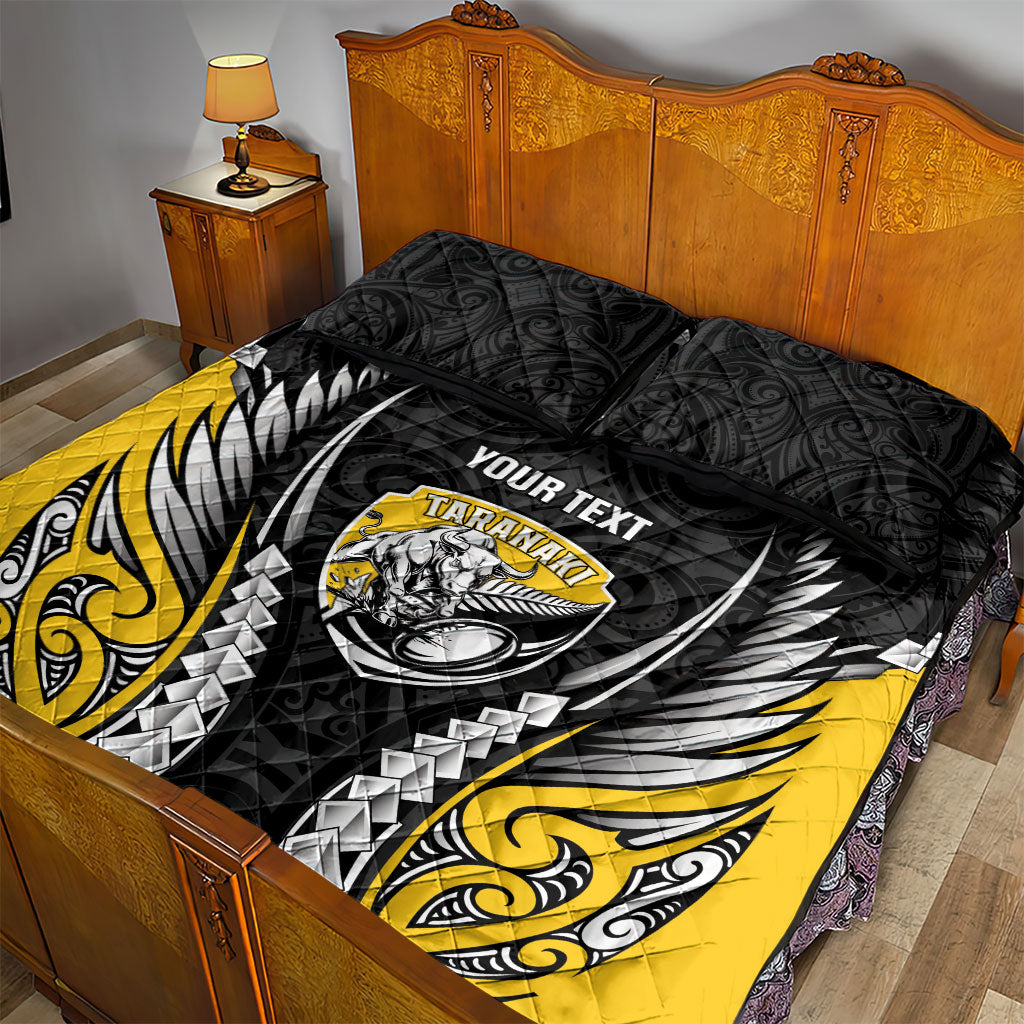 Taranaki 2026 Rugby Custom Quilt Bed Set NZ Maori Silver Fern LT14 - Polynesian Pride
