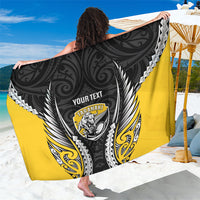 Taranaki 2026 Rugby Custom Sarong NZ Maori Silver Fern LT14 One Size 44 x 66 inches Black - Polynesian Pride