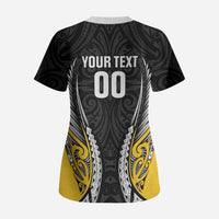 Taranaki 2026 Rugby Custom Scrub Top NZ Maori Silver Fern LT14 - Polynesian Pride