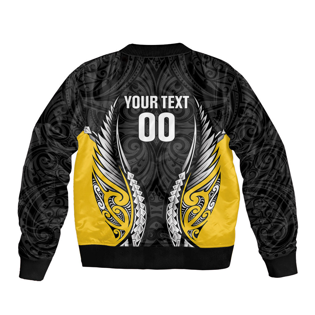 Taranaki 2026 Rugby Custom Sleeve Zip Bomber Jacket NZ Maori Silver Fern LT14 - Polynesian Pride