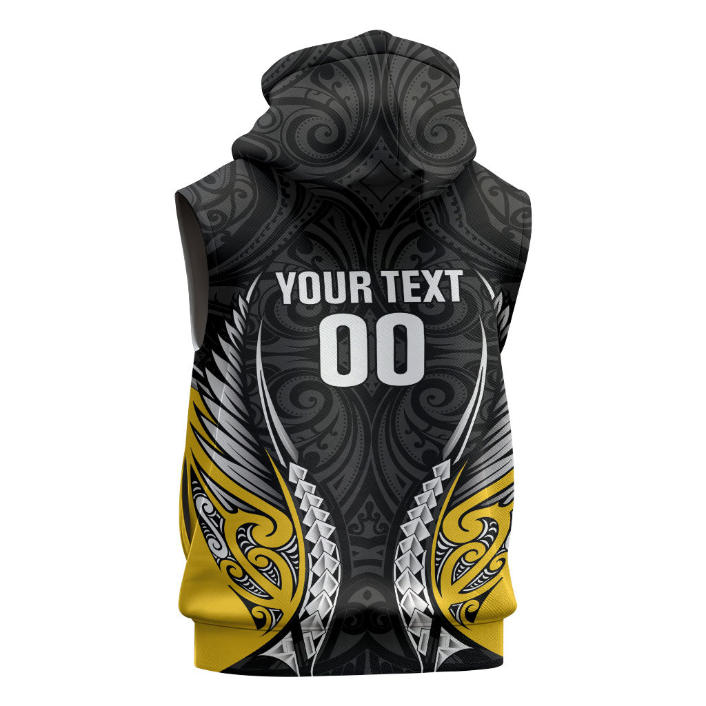 Taranaki 2026 Rugby Custom Sleeveless Hoodie NZ Maori Silver Fern LT14 - Polynesian Pride