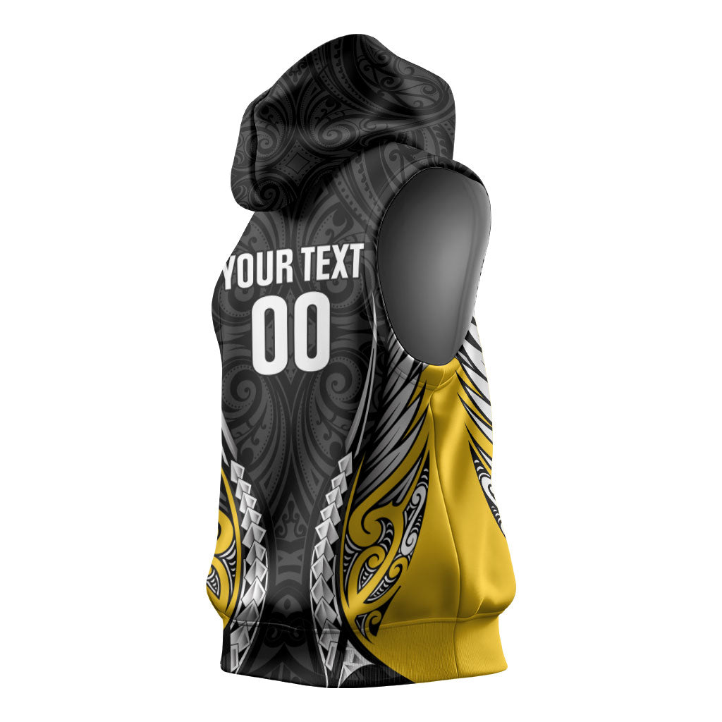 Taranaki 2026 Rugby Custom Sleeveless Hoodie NZ Maori Silver Fern LT14 - Polynesian Pride