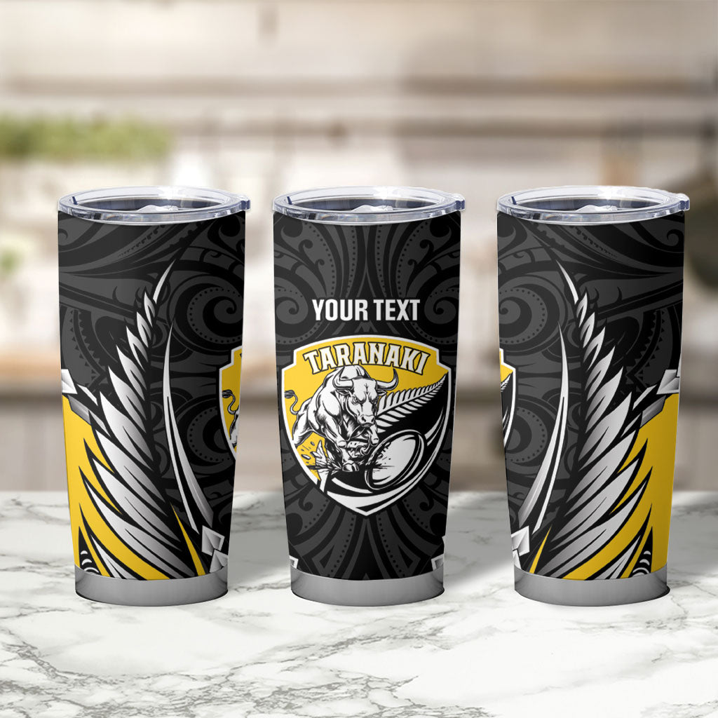 Taranaki 2026 Rugby Custom Tumbler Cup NZ Maori Silver Fern LT14 - Polynesian Pride