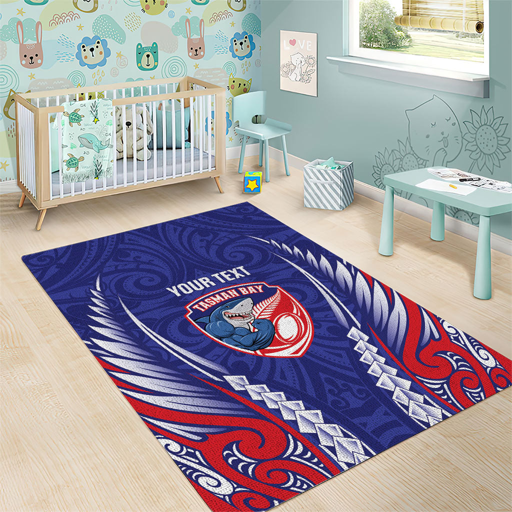 Tasman Bay 2026 Rugby Custom Area Rug NZ Maori Silver Fern LT14 - Polynesian Pride