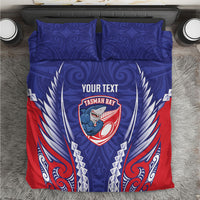 Tasman Bay 2026 Rugby Custom Bedding Set NZ Maori Silver Fern LT14 Blue - Polynesian Pride