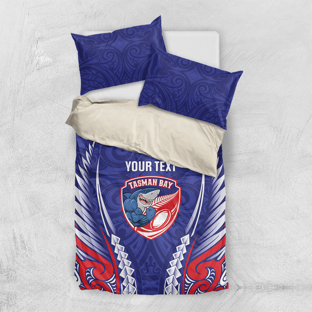 Tasman Bay 2026 Rugby Custom Bedding Set NZ Maori Silver Fern LT14 US Twin 172cm x 218cm Blue - Polynesian Pride