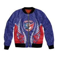 Tasman Bay 2026 Rugby Custom Bomber Jacket NZ Maori Silver Fern LT14 Unisex Blue - Polynesian Pride