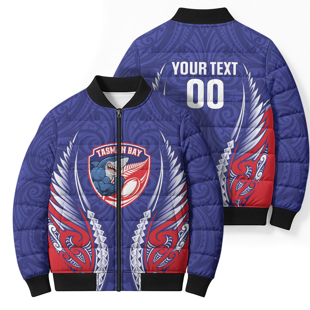 Tasman Bay 2026 Rugby Custom Bomber Puffer Jacket NZ Maori Silver Fern LT14 - Polynesian Pride