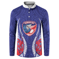 Tasman Bay 2026 Rugby Custom Button Sweatshirt NZ Maori Silver Fern LT14 Blue - Polynesian Pride