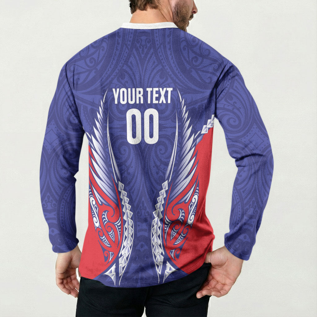 Tasman Bay 2026 Rugby Custom Button Sweatshirt NZ Maori Silver Fern LT14 - Polynesian Pride