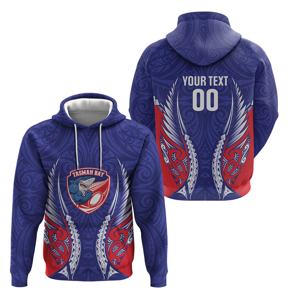 Tasman Bay 2026 Rugby Custom Hoodie NZ Maori Silver Fern LT14 - Polynesian Pride