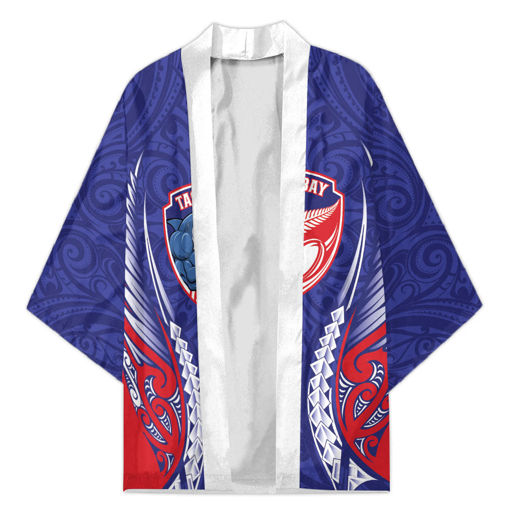 Tasman Bay 2026 Rugby Custom Kimono NZ Maori Silver Fern LT14 Unisex Blue - Polynesian Pride