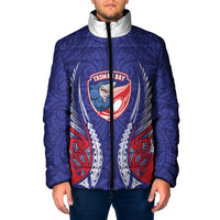 Tasman Bay 2026 Rugby Custom Padded Jacket NZ Maori Silver Fern LT14 Men Blue - Polynesian Pride