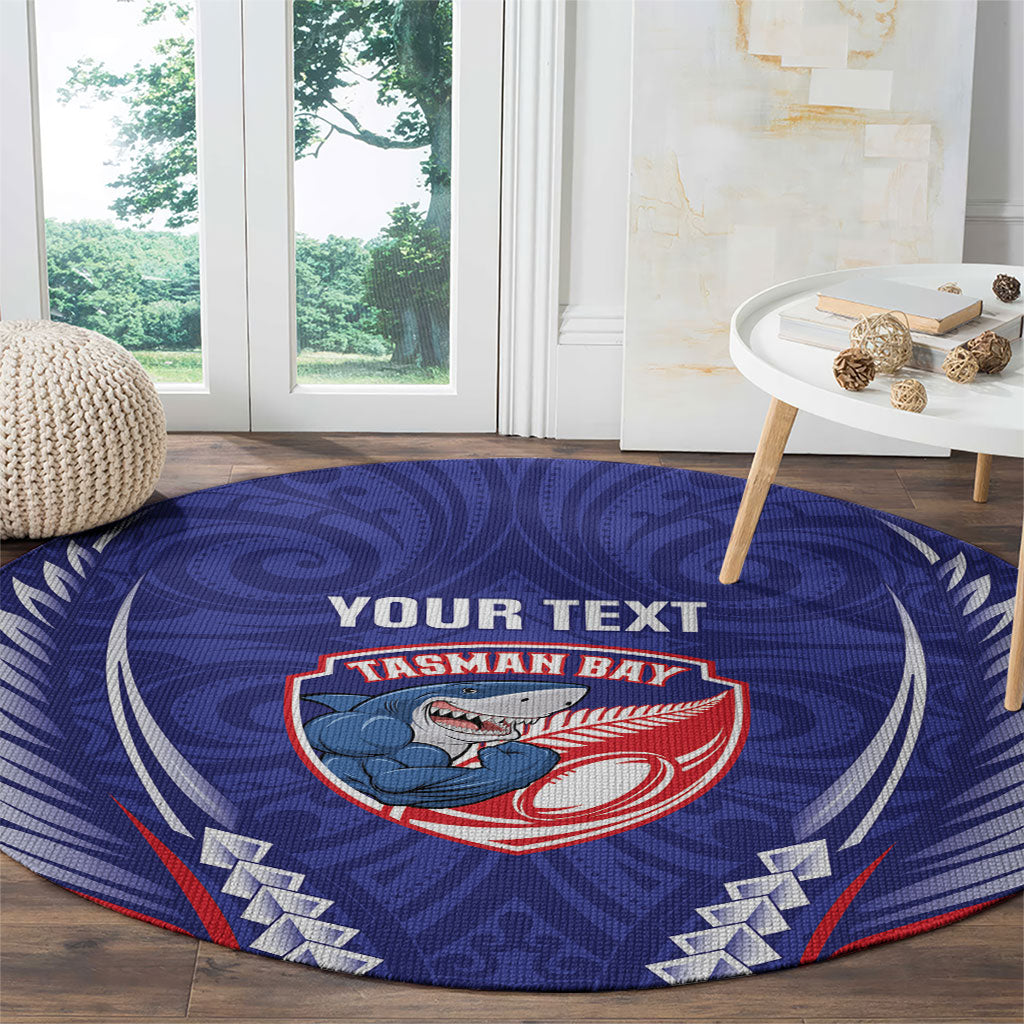 Tasman Bay 2026 Rugby Custom Round Carpet NZ Maori Silver Fern LT14 - Polynesian Pride