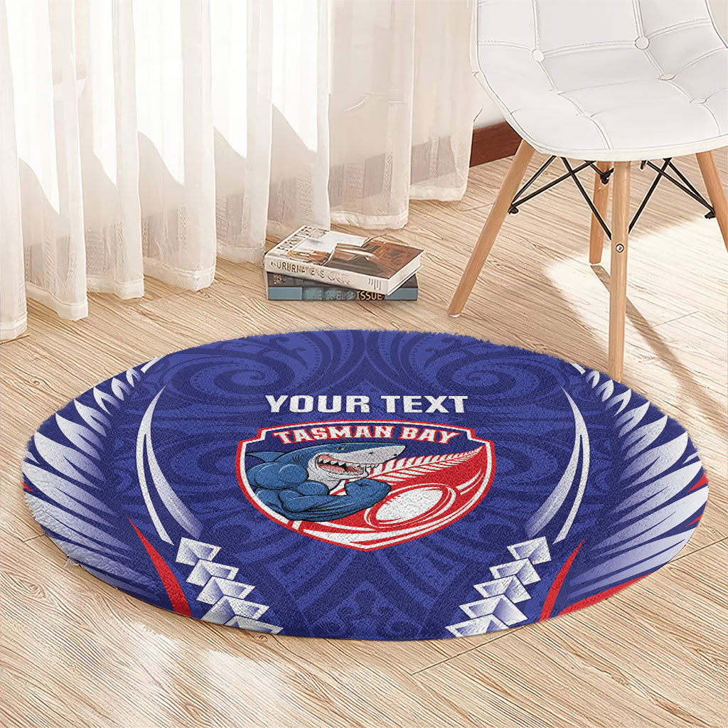 Tasman Bay 2026 Rugby Custom Round Carpet NZ Maori Silver Fern LT14 - Polynesian Pride