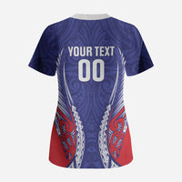 Tasman Bay 2026 Rugby Custom Scrub Top NZ Maori Silver Fern LT14 - Polynesian Pride
