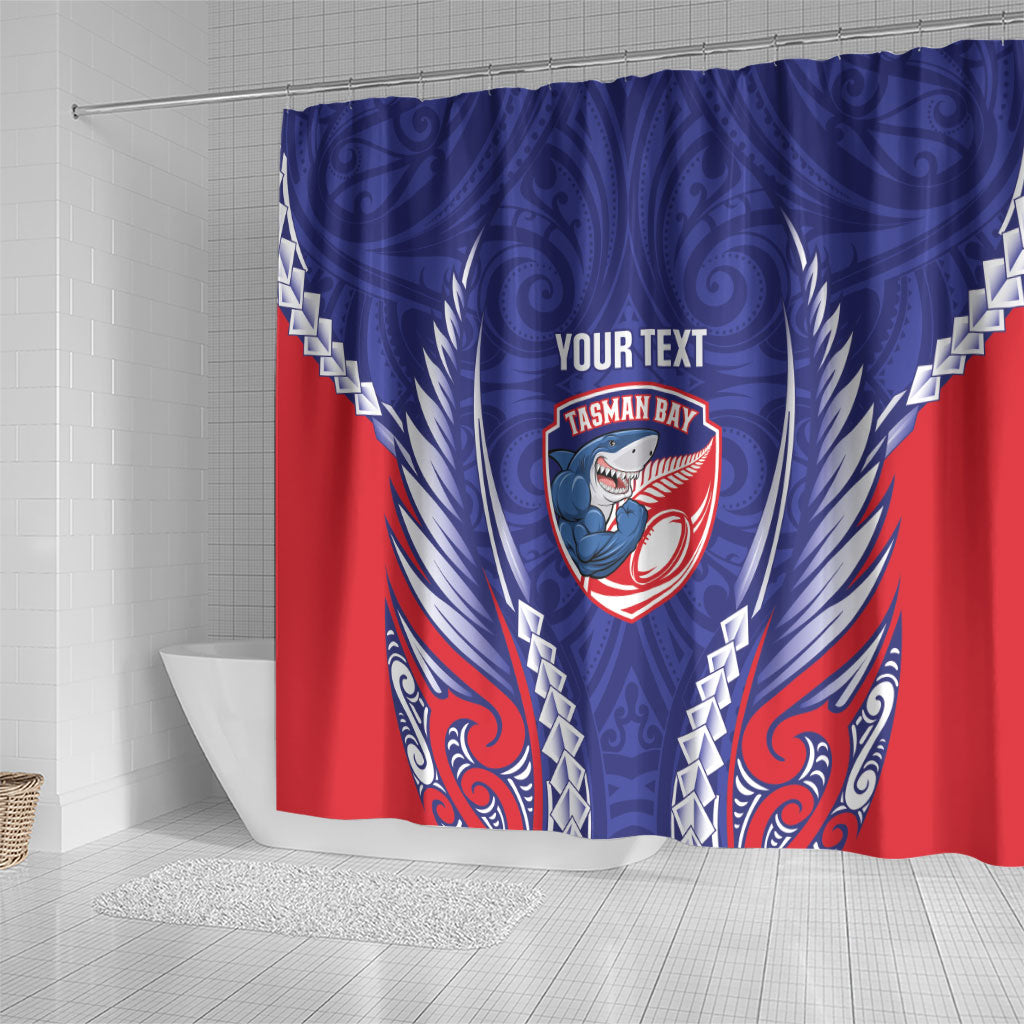 Tasman Bay 2026 Rugby Custom Shower Curtain NZ Maori Silver Fern LT14 - Polynesian Pride