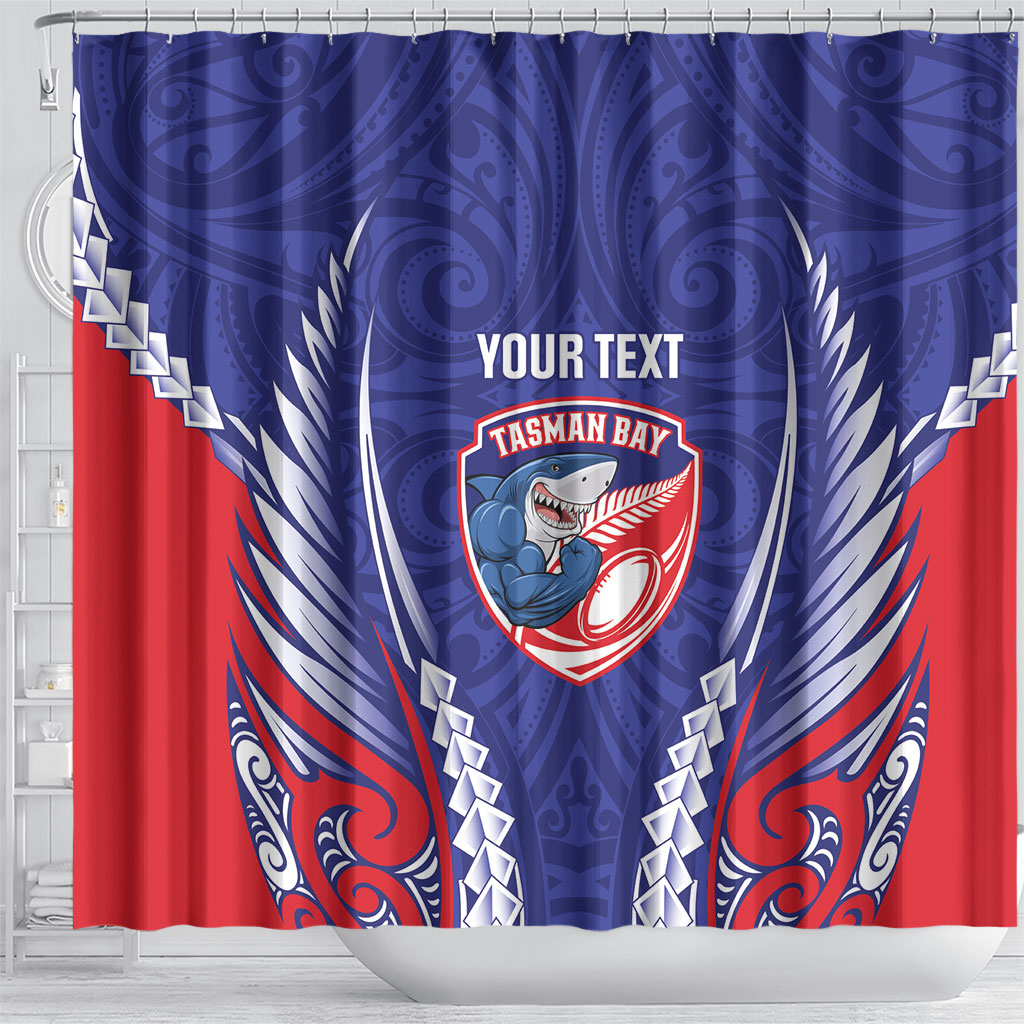 Tasman Bay 2026 Rugby Custom Shower Curtain NZ Maori Silver Fern LT14 - Polynesian Pride