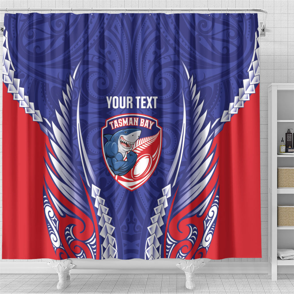 Tasman Bay 2026 Rugby Custom Shower Curtain NZ Maori Silver Fern LT14 - Polynesian Pride