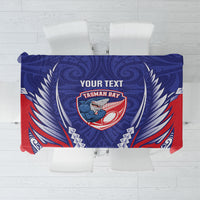 Tasman Bay 2026 Rugby Custom Tablecloth NZ Maori Silver Fern LT14 Blue - Polynesian Pride
