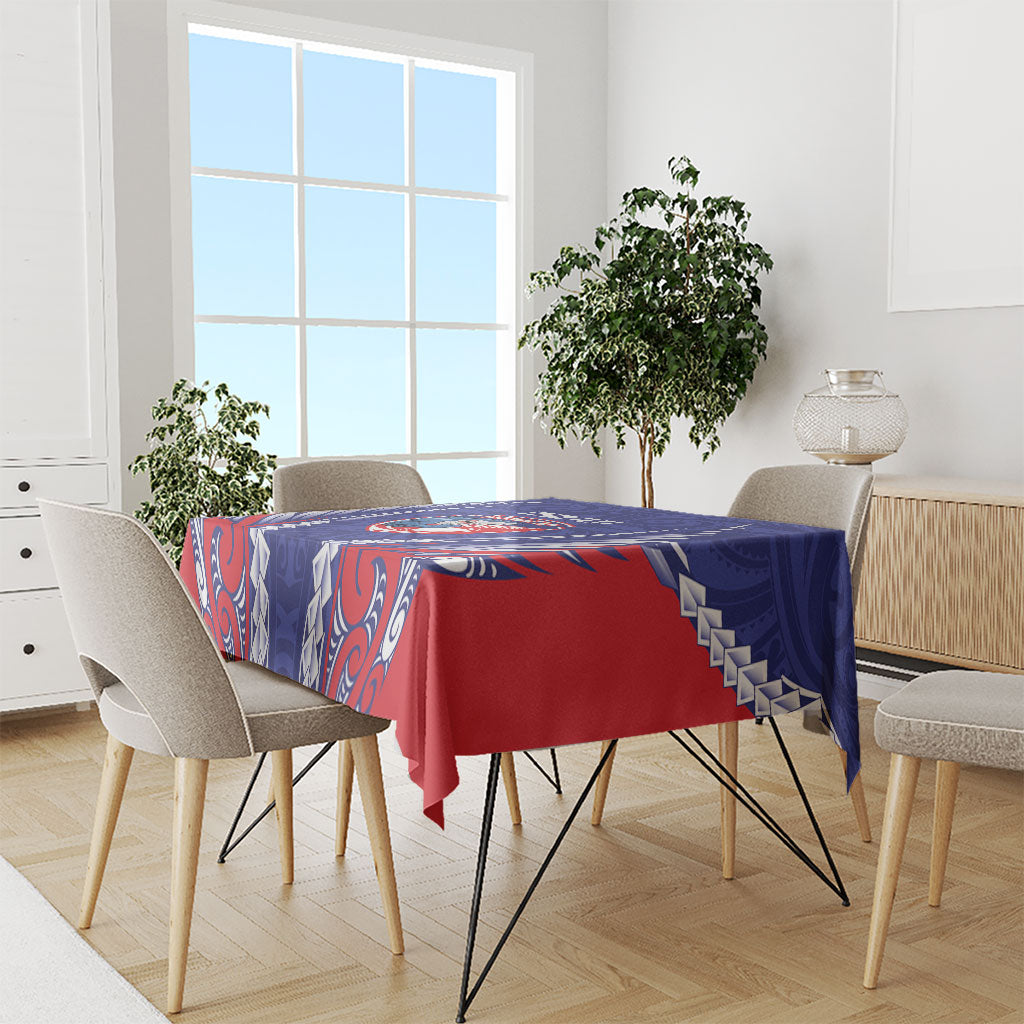 Tasman Bay 2026 Rugby Custom Tablecloth NZ Maori Silver Fern LT14 - Polynesian Pride