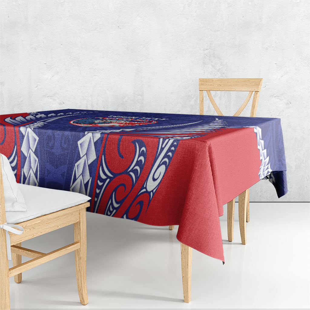 Tasman Bay 2026 Rugby Custom Tablecloth NZ Maori Silver Fern LT14 - Polynesian Pride