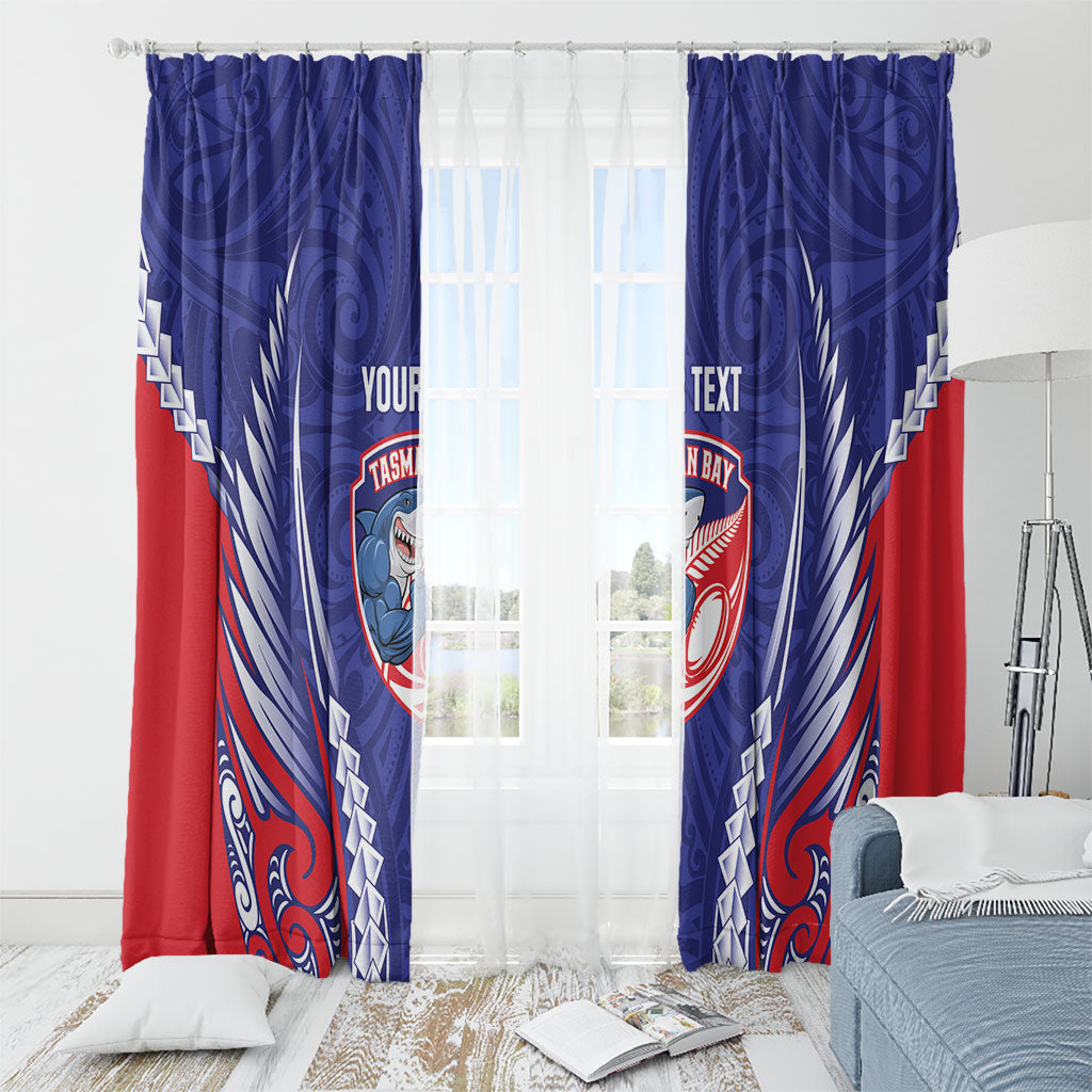 Tasman Bay 2026 Rugby Custom Window Curtain NZ Maori Silver Fern LT14 - Polynesian Pride