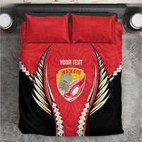 Waikato 2026 Rugby Custom Bedding Set NZ Maori Silver Fern LT14 Red - Polynesian Pride