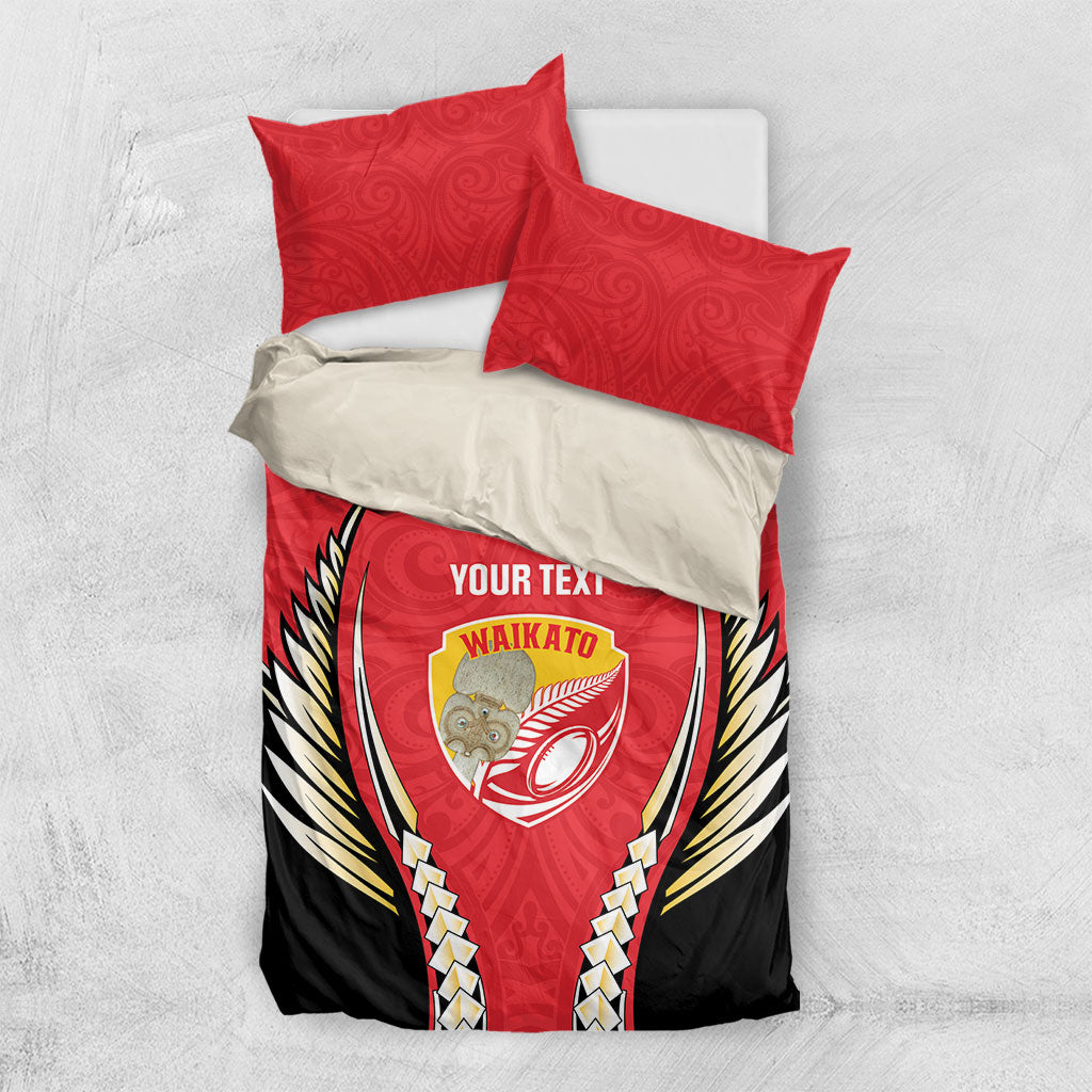 Waikato 2026 Rugby Custom Bedding Set NZ Maori Silver Fern LT14 US Twin 172cm x 218cm Red - Polynesian Pride